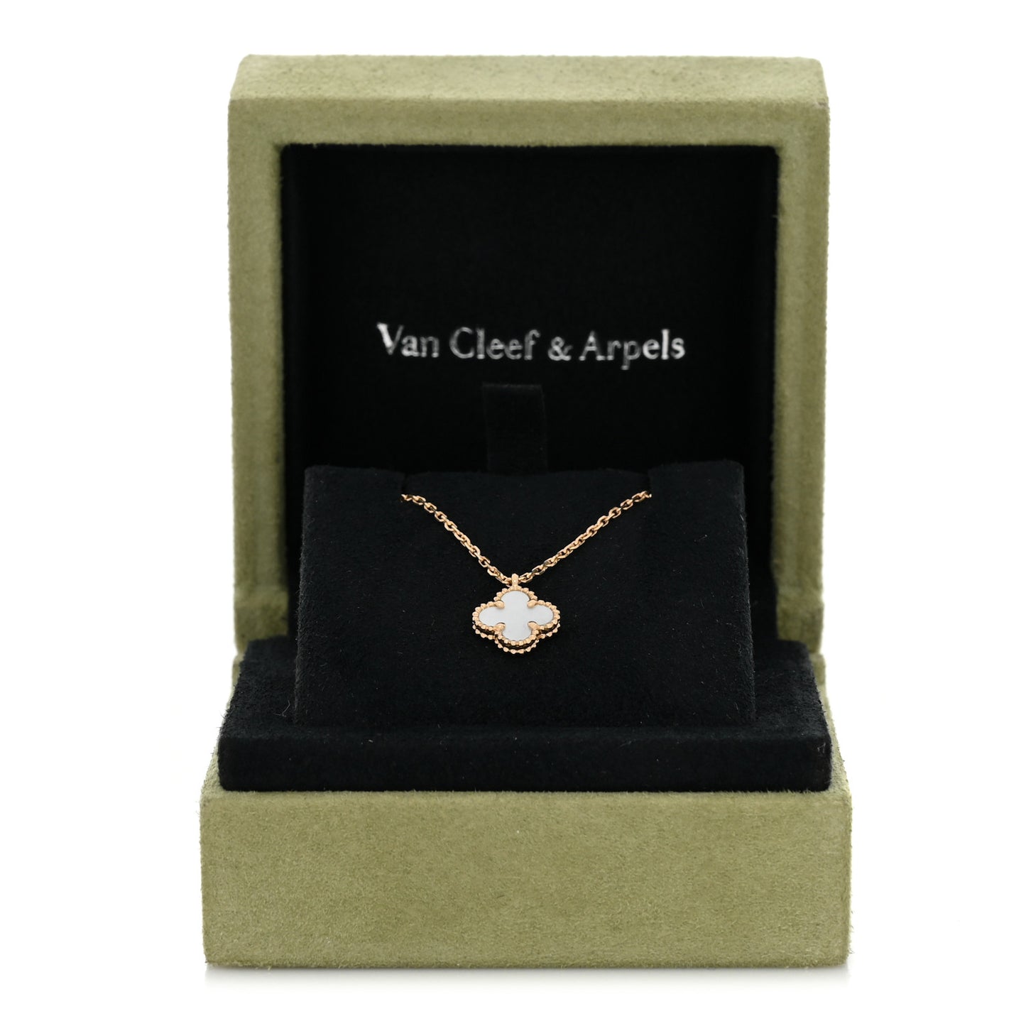 18K Yellow Gold Mother of Pearl Sweet Alhambra Pendant Necklace