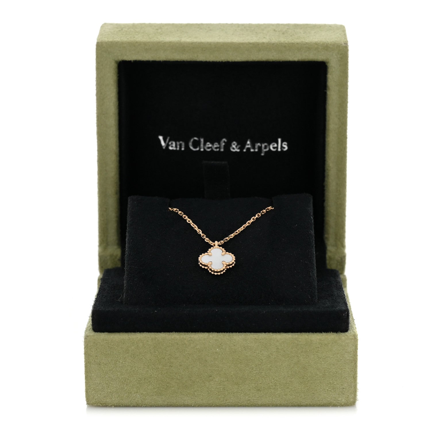 Van Cleef & Arpels 18K Yellow Gold Mother of Pearl Sweet Alhambra Pendant Necklace 5 of 5