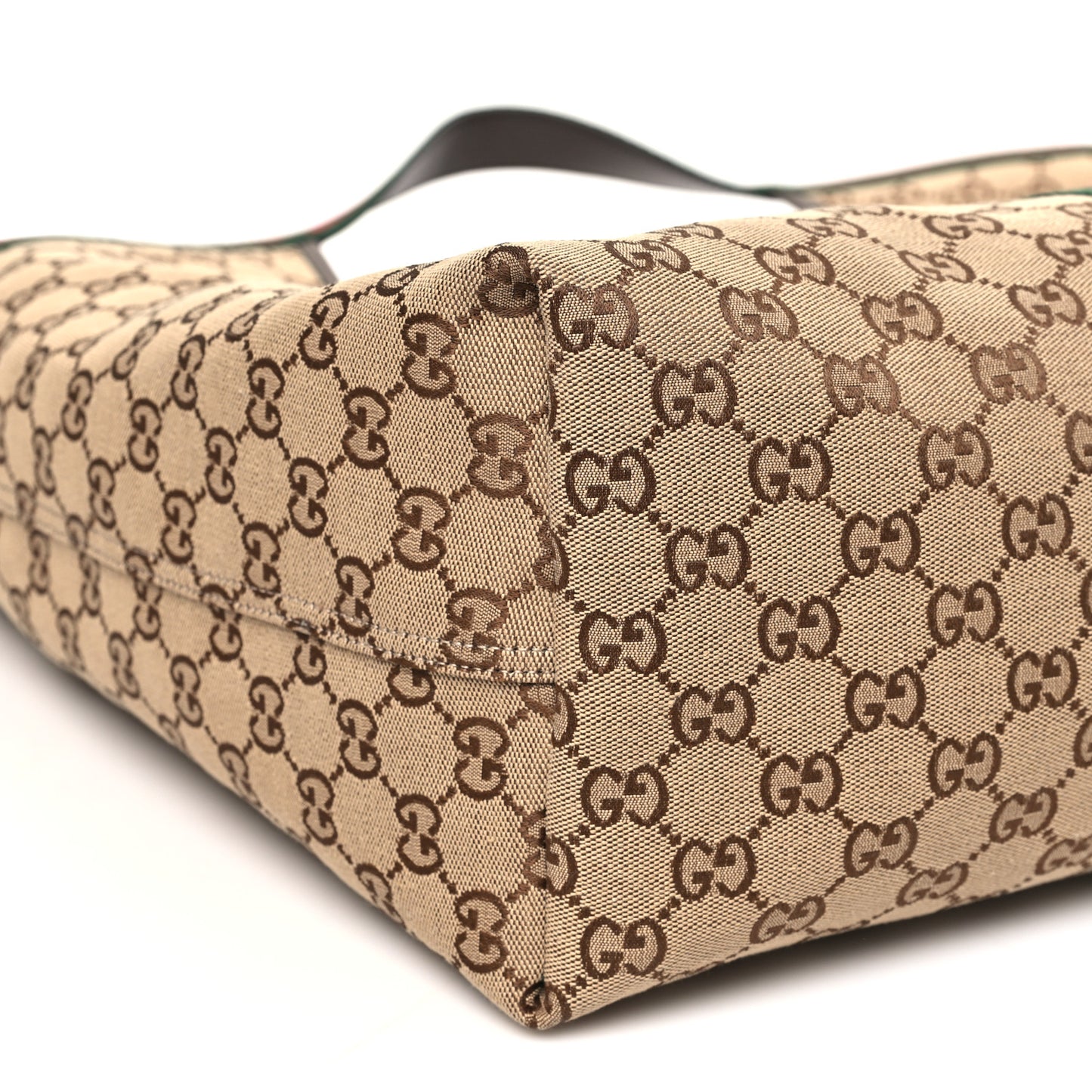 GG Monogram Web Large Giglio Tote Beige Brown