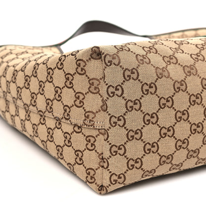Gucci GG Monogram Web Large Giglio Tote Beige Brown 9 of 10
