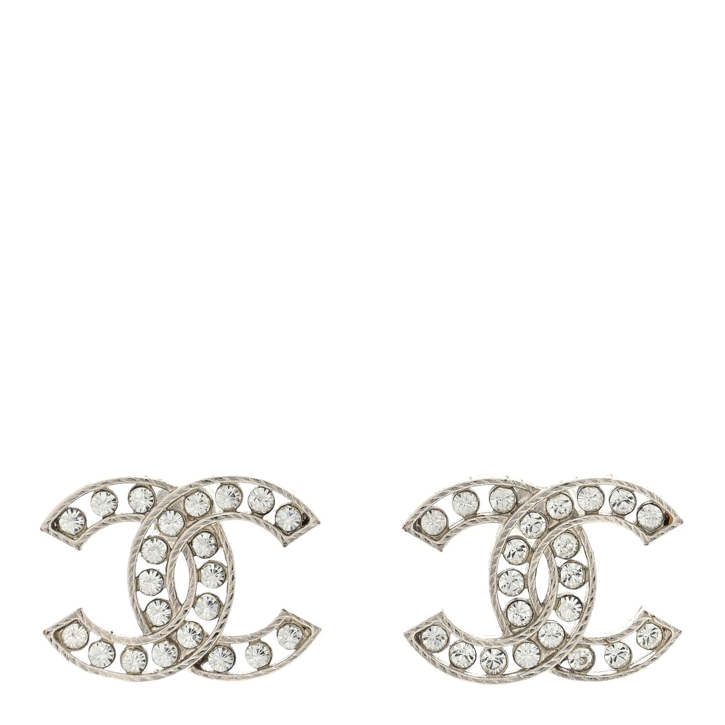 Crystal CC Earrings Silver