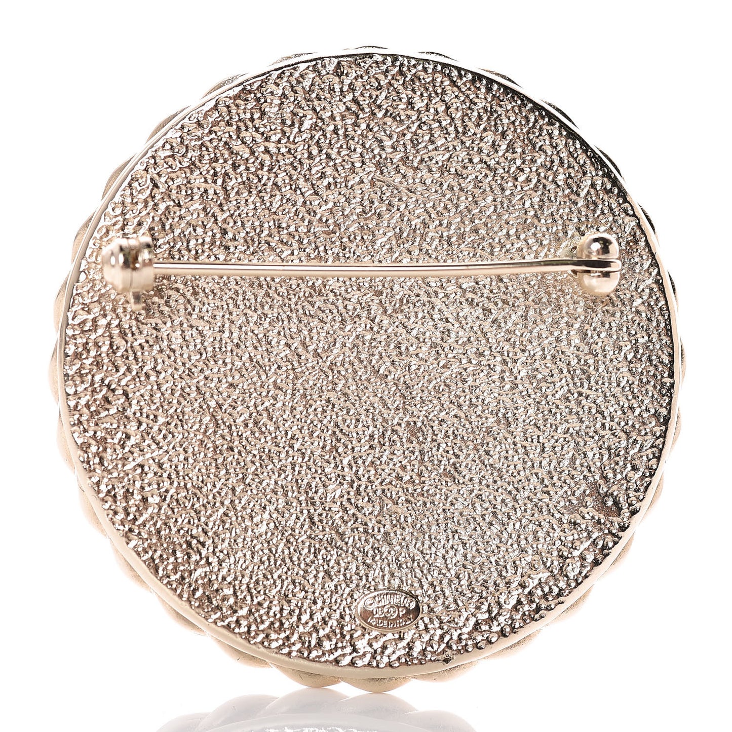Enamel CC Brooch White Gold