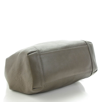 Gucci Pebbled Calfskin Medium Greenwich Shoulder Bag Light Grey 4 of 7