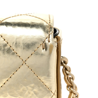 Chanel Hammered Metallic Calfskin Quilted Flap Gold 22 of 25