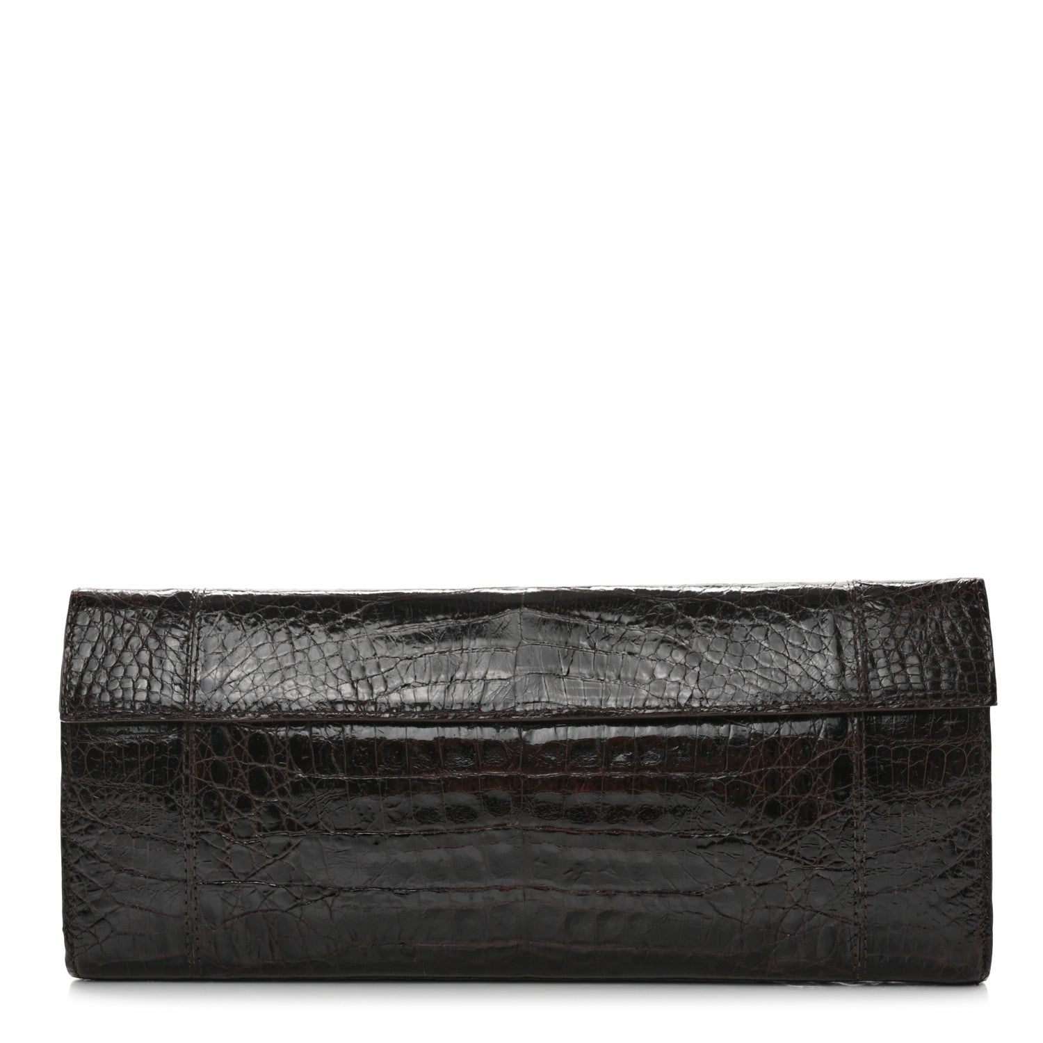 Nancy Gonzalez Crocodile Clutch Brown 1 of 6