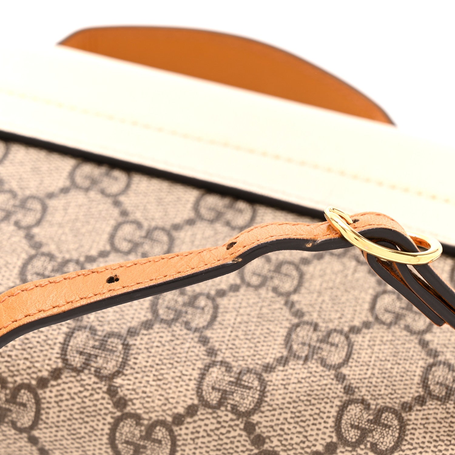 Gucci GG Supreme Monogram New Sakai Calfskin Mini Padlock Top Handle Shoulder Bag Beige Ebony Mystic White Sun Oil 12 of 12