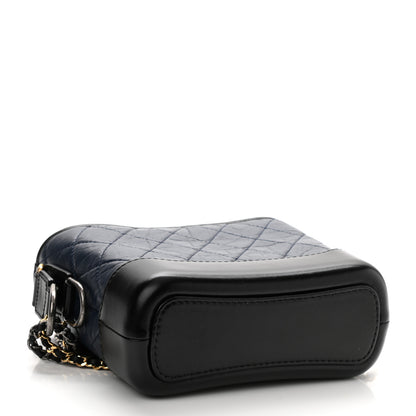 Chanel Aged Calfskin Quilted Small Gabrielle Hobo Navy Black 4 of 10