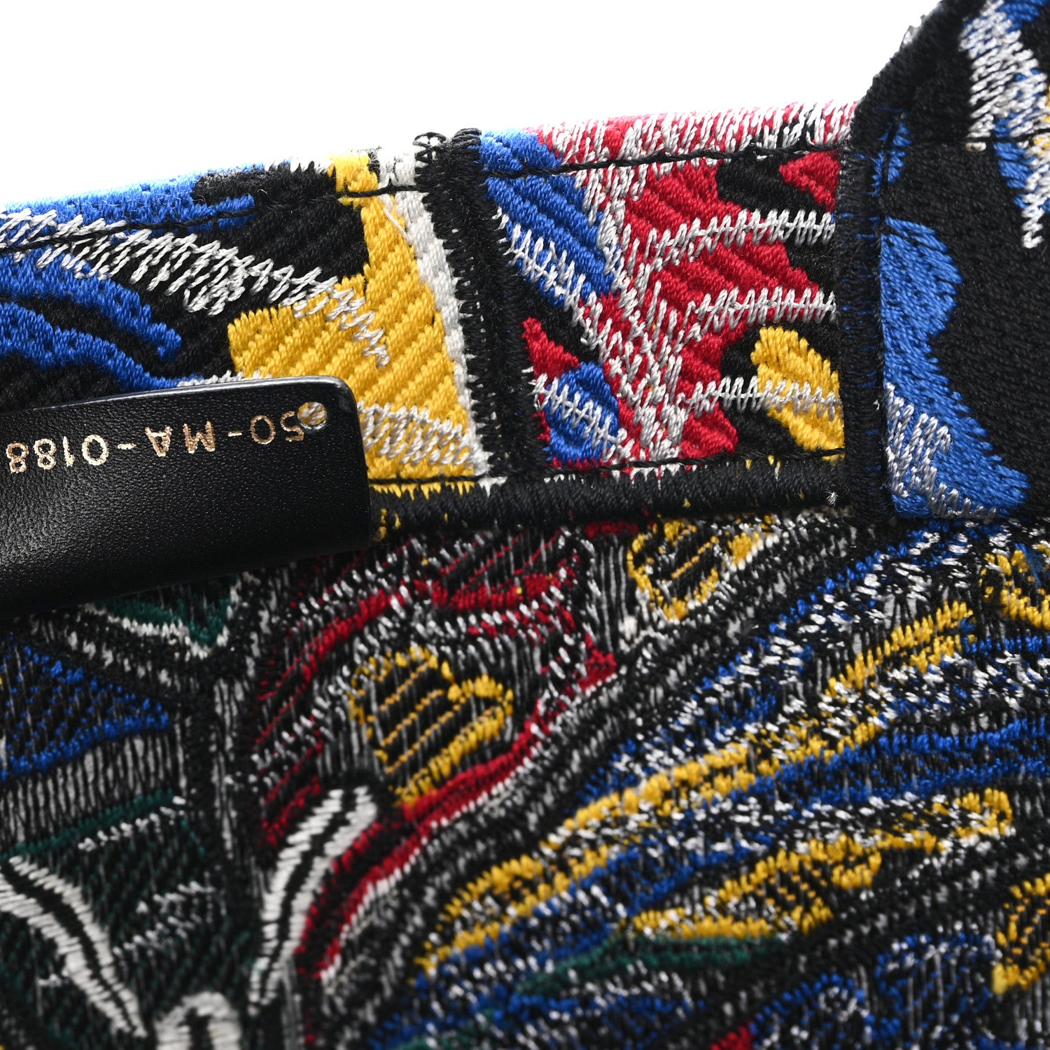 Christian Dior Canvas Embroidered Butterfly Book Tote Black Multicolor 7 of 10