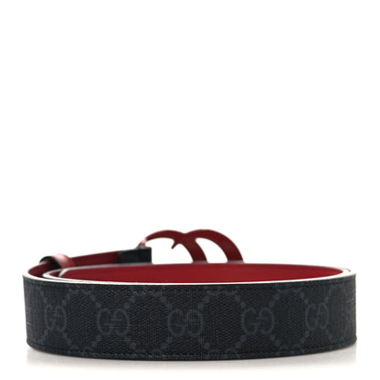 Gucci GG Supreme Enamel Double G 30mm Belt 80 32 Black New Cherry Red 2 of 6