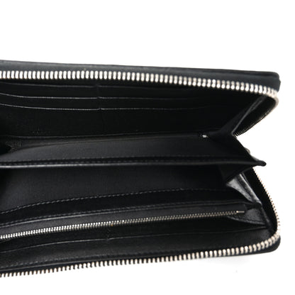 Gucci Sakai Be Green Calfskin Diagonal Stitched Blondie Zip Around Wallet Black 5 of 7