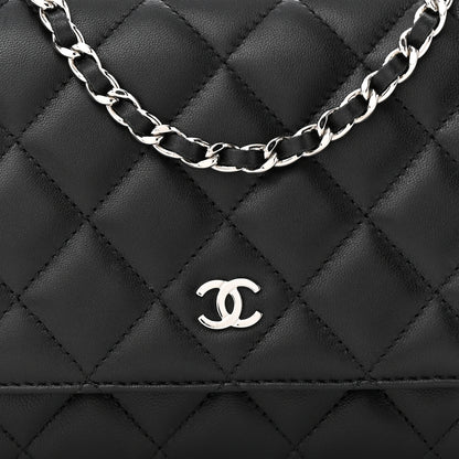 Chanel Lambskin Quilted Wallet On Chain WOC Black 9 of 11