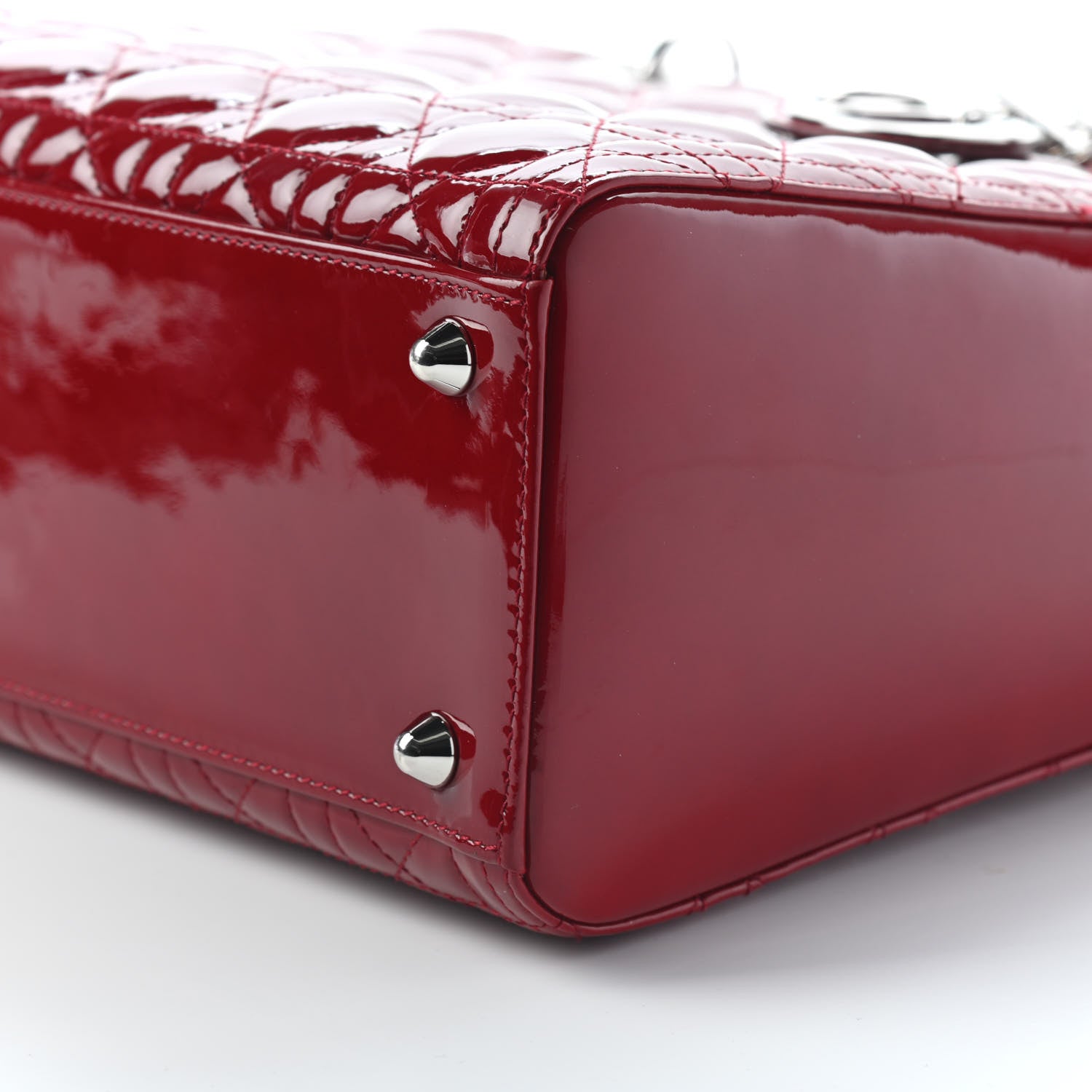 Christian Dior Patent Cannage Large Lady Dior Red 9 of 11