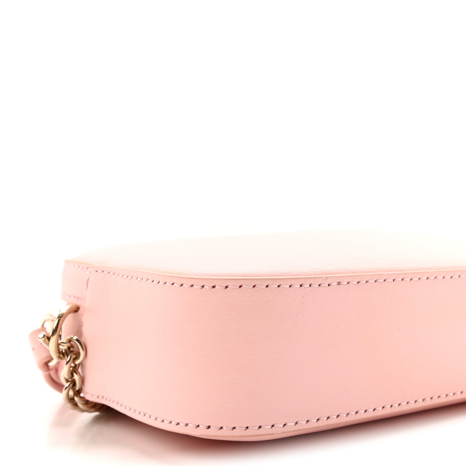 Gucci Dollar Calfskin Enamel Super Mini GG Marmont Chain Shoulder Bag Light Pink Blue 9 of 10