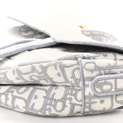 Christian Dior Oblique Embroidered Saddle Bag Gray 10 of 11