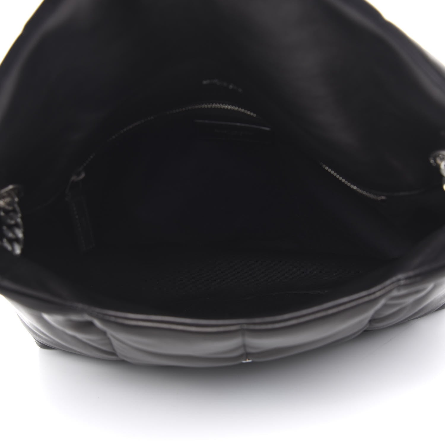 Saint Laurent Lambskin Quilted Medium Loulou Puffer Monogram Chain Satchel Black 5 of 11