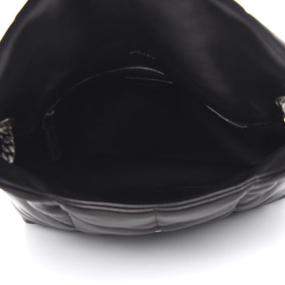 Saint Laurent Lambskin Quilted Medium Loulou Puffer Monogram Chain Satchel Black 5 of 11