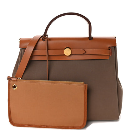Hermes Vache Hunter Toile Herbag Zip 31 PM Etoupe 1 of 10