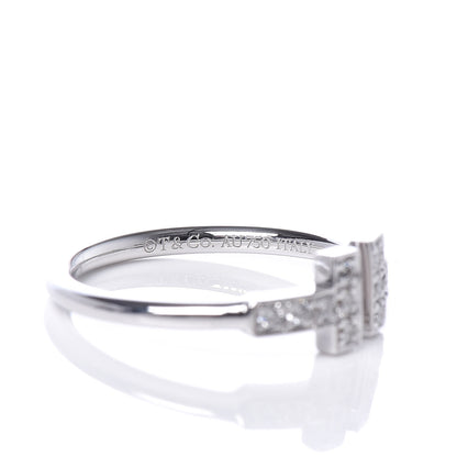 Tiffany 18K White Gold Diamond T Wire Ring 50 5.5 5 of 5