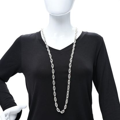 Hermes Sterling Silver Chaine d'Ancre Enchainee Long Necklace 3 of 4