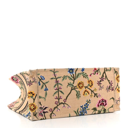 Christian Dior Raffia Embroidered Petites Fleurs Medium Book Tote Natural 4 of 11