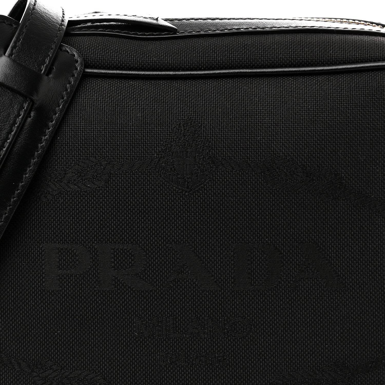 Prada Jacquard Logo Camera Bag Black 8 of 10