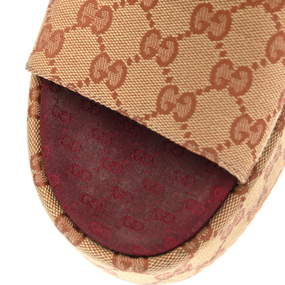 Gucci Canvas GG Monogram Angelina Platform Slide Sandals 41 Beige Ruggine 11 of 12