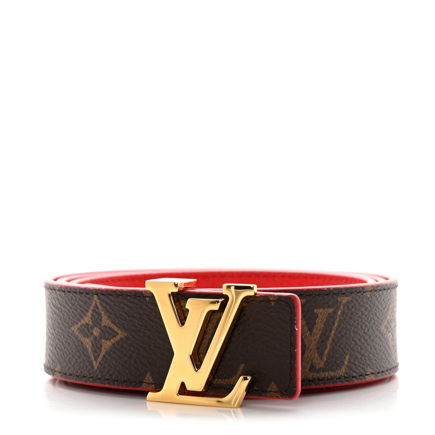 Monogram 30mm LV Initiales Reversible Belt 90 36 Coquelicot