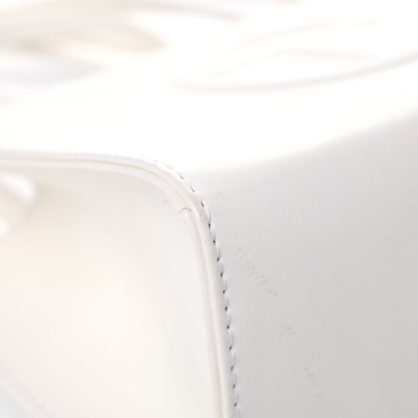 Vegan Leather Small Shopping Bag White