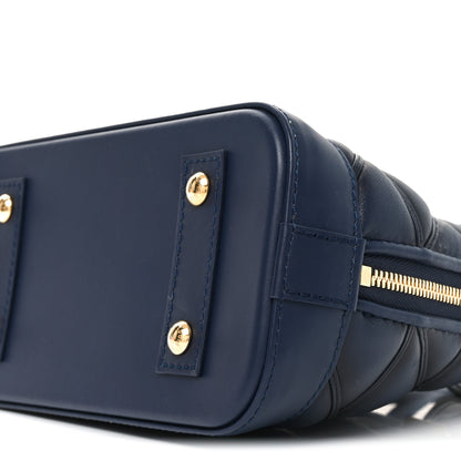 Louis Vuitton Lambskin Malletage Alma BB Navy Blue 9 of 9