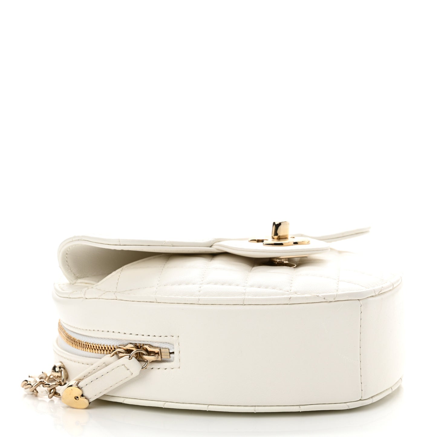 Lambskin Quilted CC In Love Heart Bag White