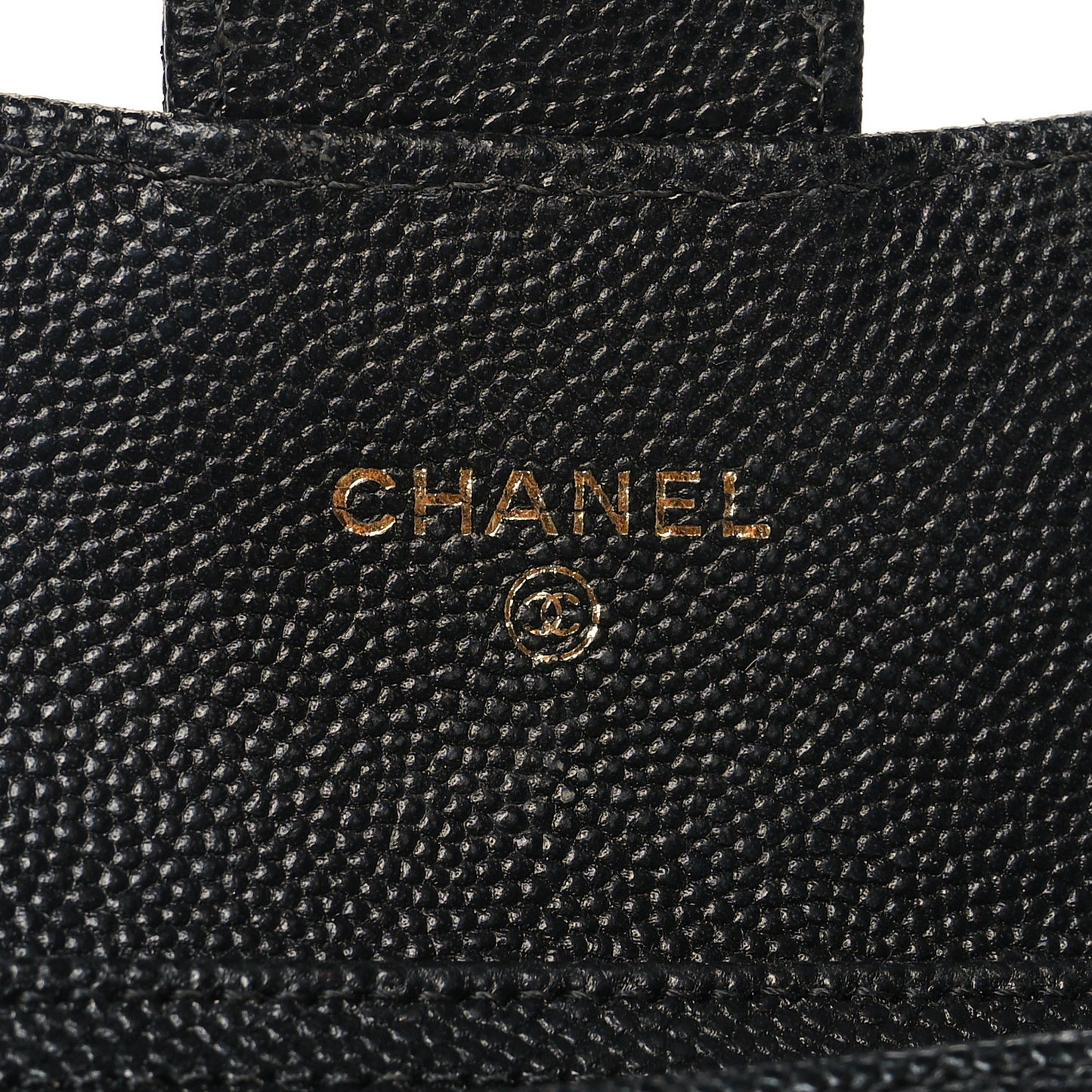 Caviar Quilted Flap Card Holder On Chain Black