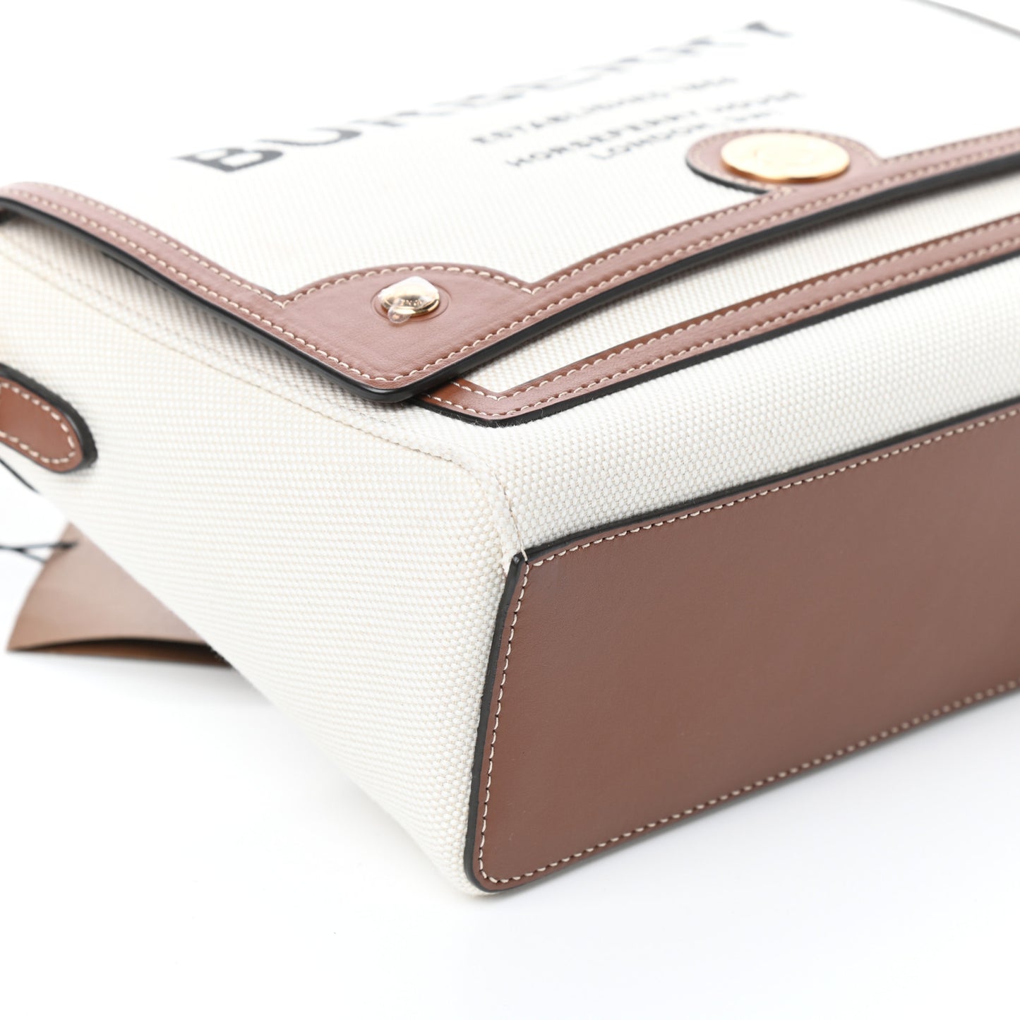 Canvas Horseferry Print Note Crossbody Bag Natural Tan