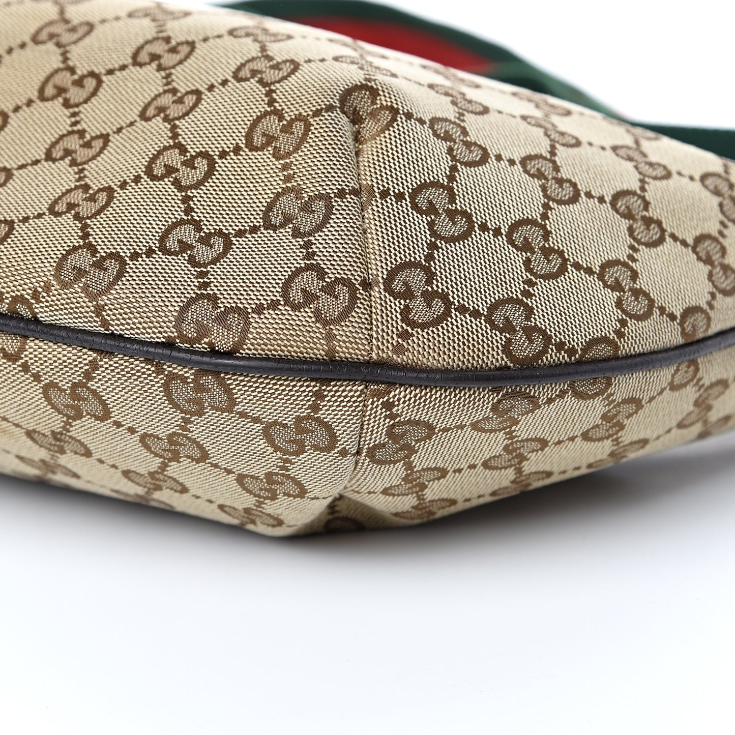 Monogram Web Medium Half Moon Hobo Dark Brown