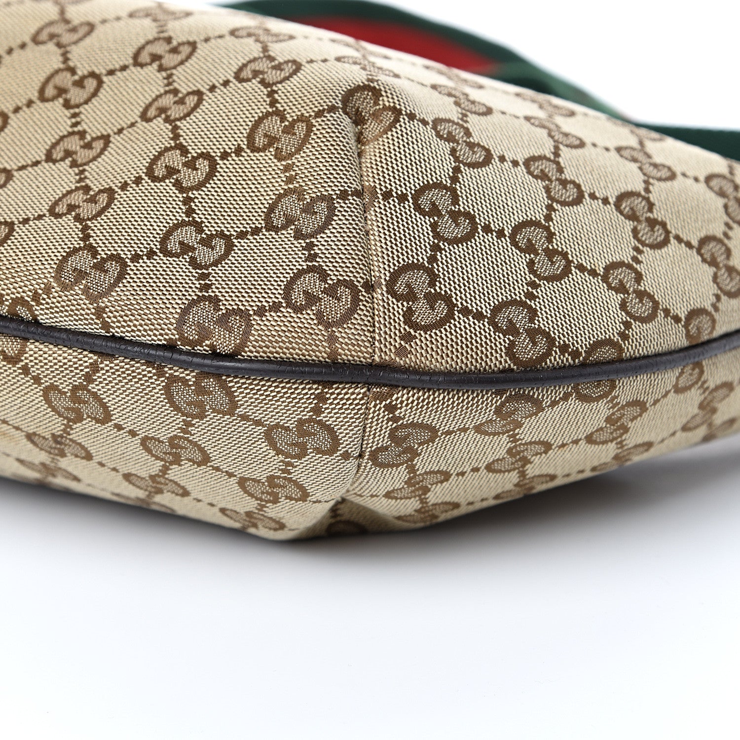 Gucci Monogram Web Medium Half Moon Hobo Dark Brown 18 of 21