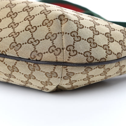 Gucci Monogram Web Medium Half Moon Hobo Dark Brown 18 of 21