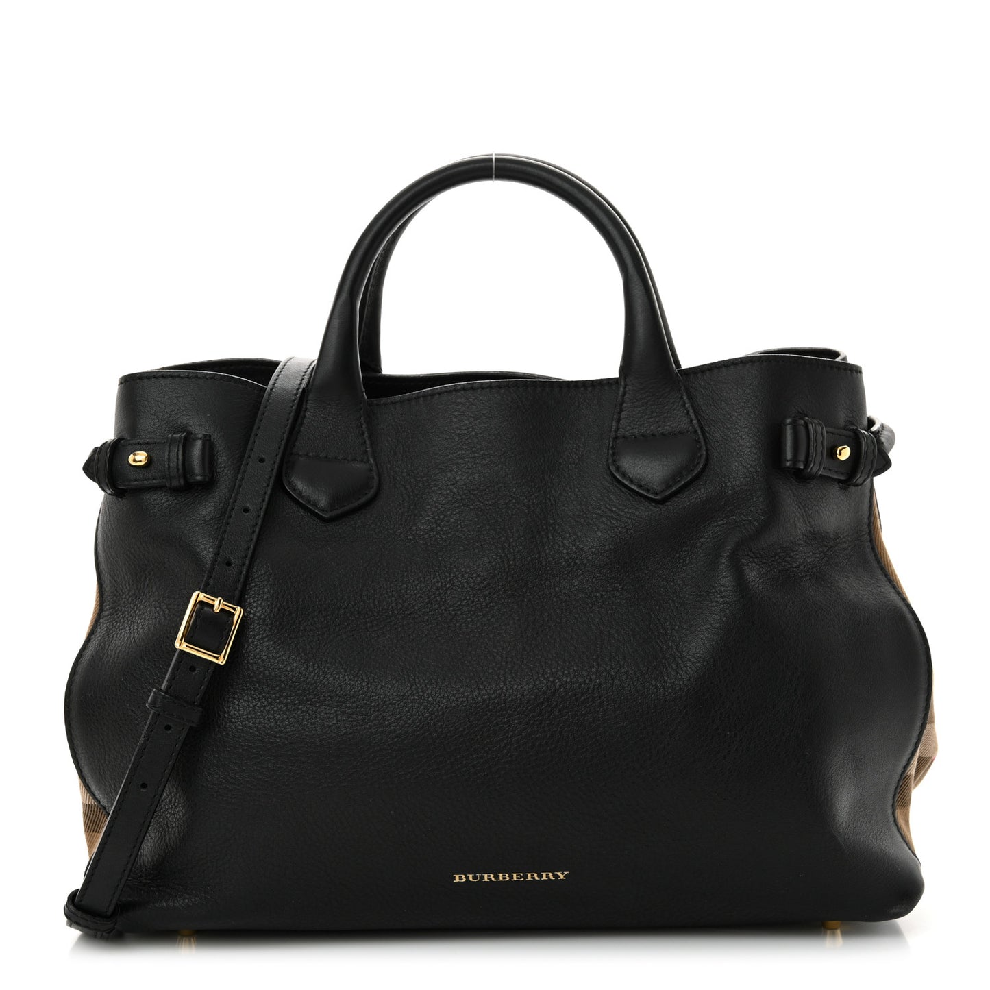 Smooth Calfskin Medium Sartorial Banner Tote Black