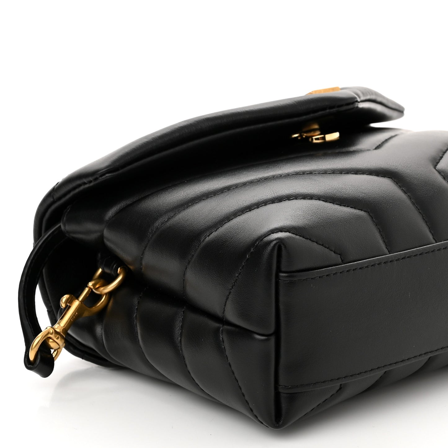 Calfskin Y Quilted Monogram Toy Loulou Crossbody Bag Black