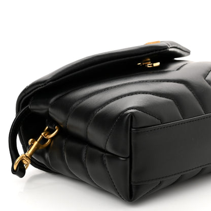 Saint Laurent Calfskin Y Quilted Monogram Toy Loulou Crossbody Bag Black 10 of 12