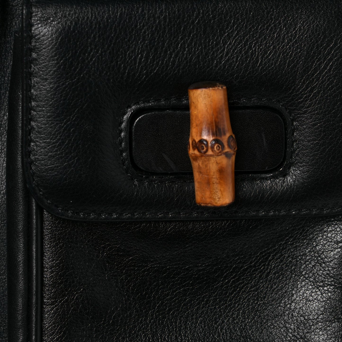 Calfskin Bamboo Backpack Black