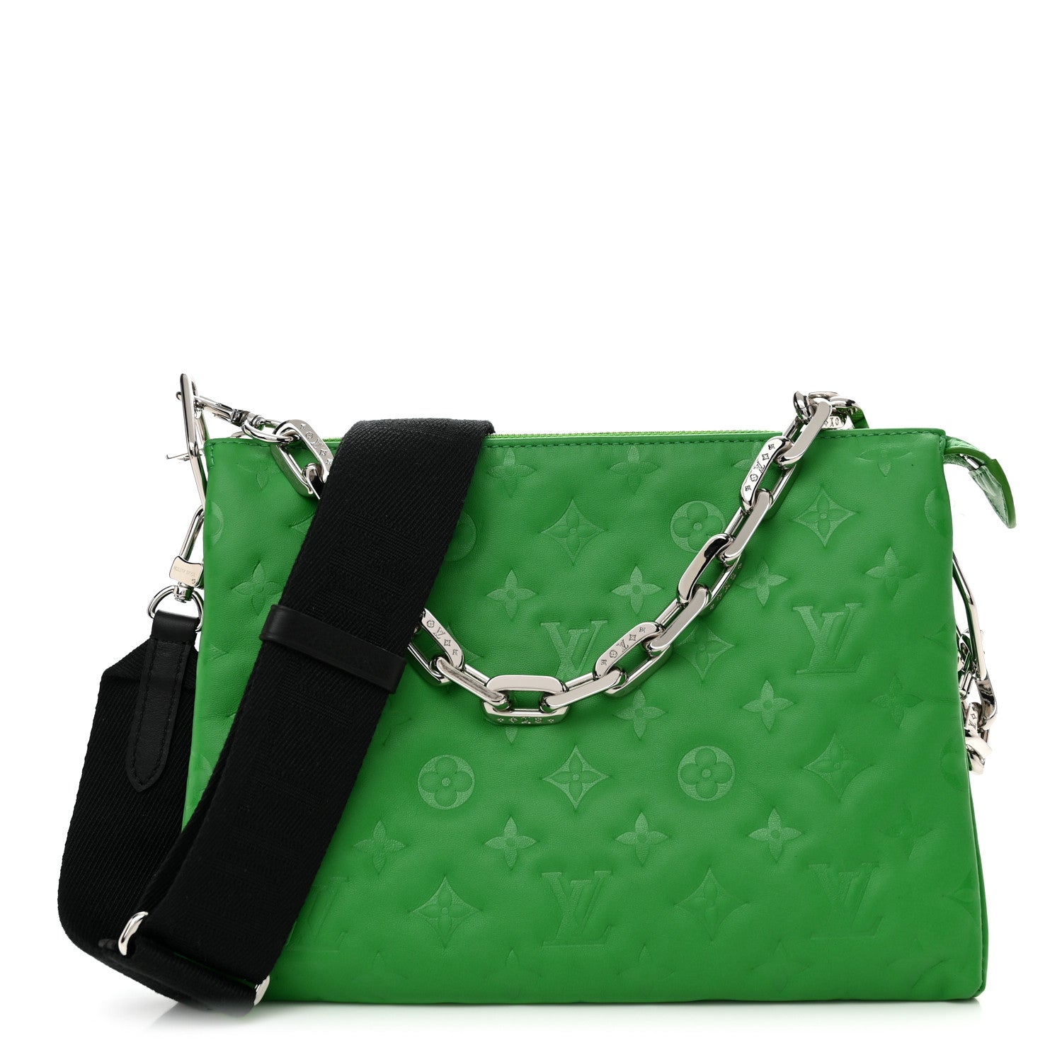 Louis Vuitton Lambskin Embossed Monogram Coussin PM LV Motion Green 1 of 12
