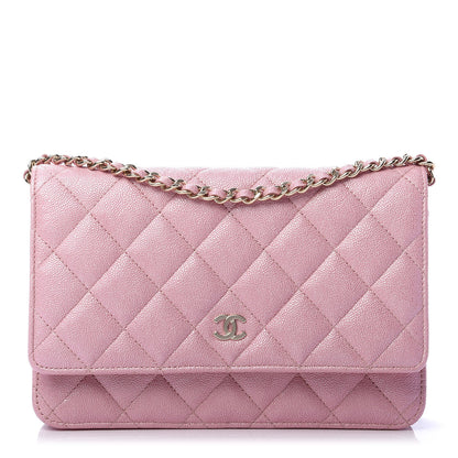 Chanel Iridescent Caviar Quilted Wallet on Chain WOC Rose Pink 1 of 11