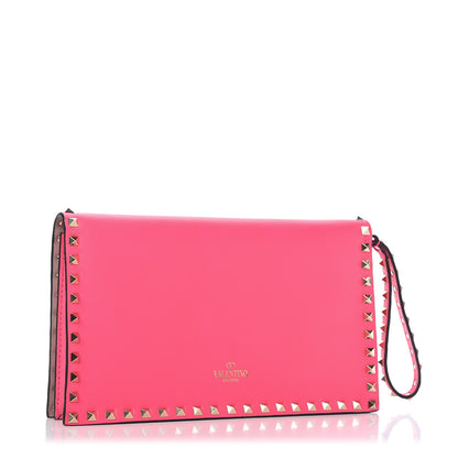 Valentino Garavani Nappa Rockstud Wristlet Clutch Fuxia Fluo 3 of 10