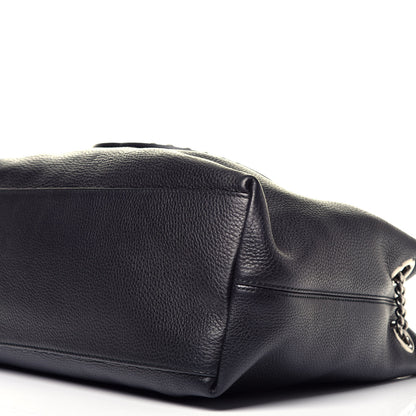 Gucci Pebbled Calfskin Studded Medium Soho Chain Shoulder Bag Black 9 of 9