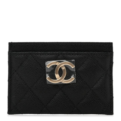 Chanel Caviar Quilted Striated Card Holder Black 1 of 8