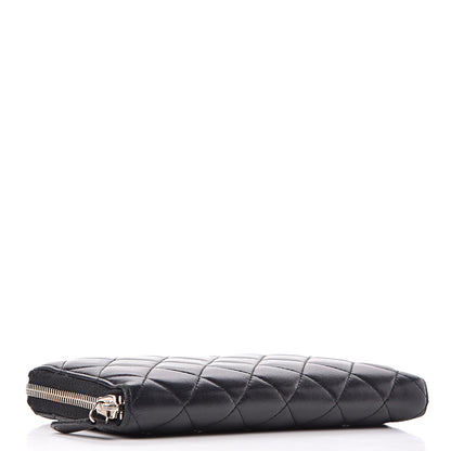 Chanel Lambskin Quilted Large Gusset Zip Around Wallet Black 4 of 10