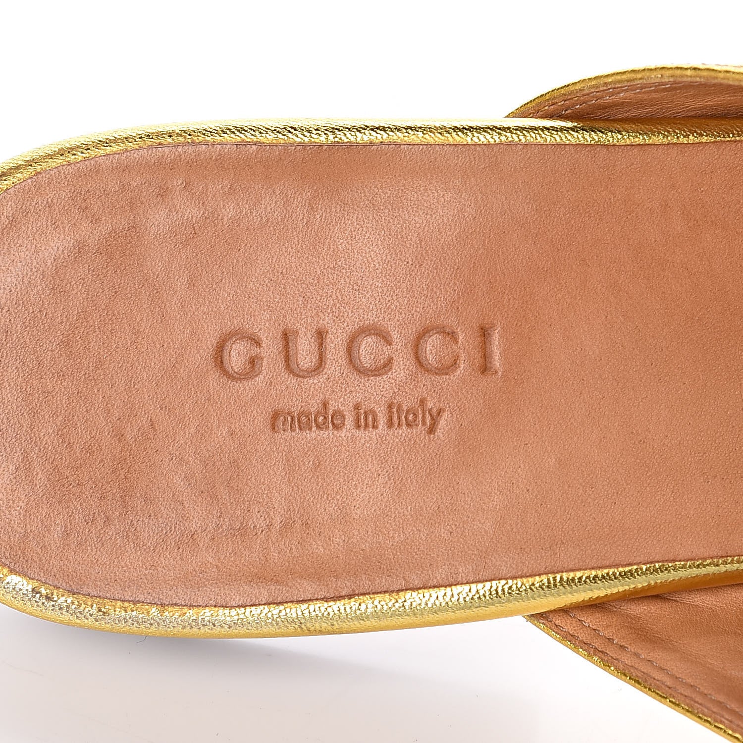 Gucci Metallic Nappa Womens Princetown Slippers 37 Gold 8 of 18