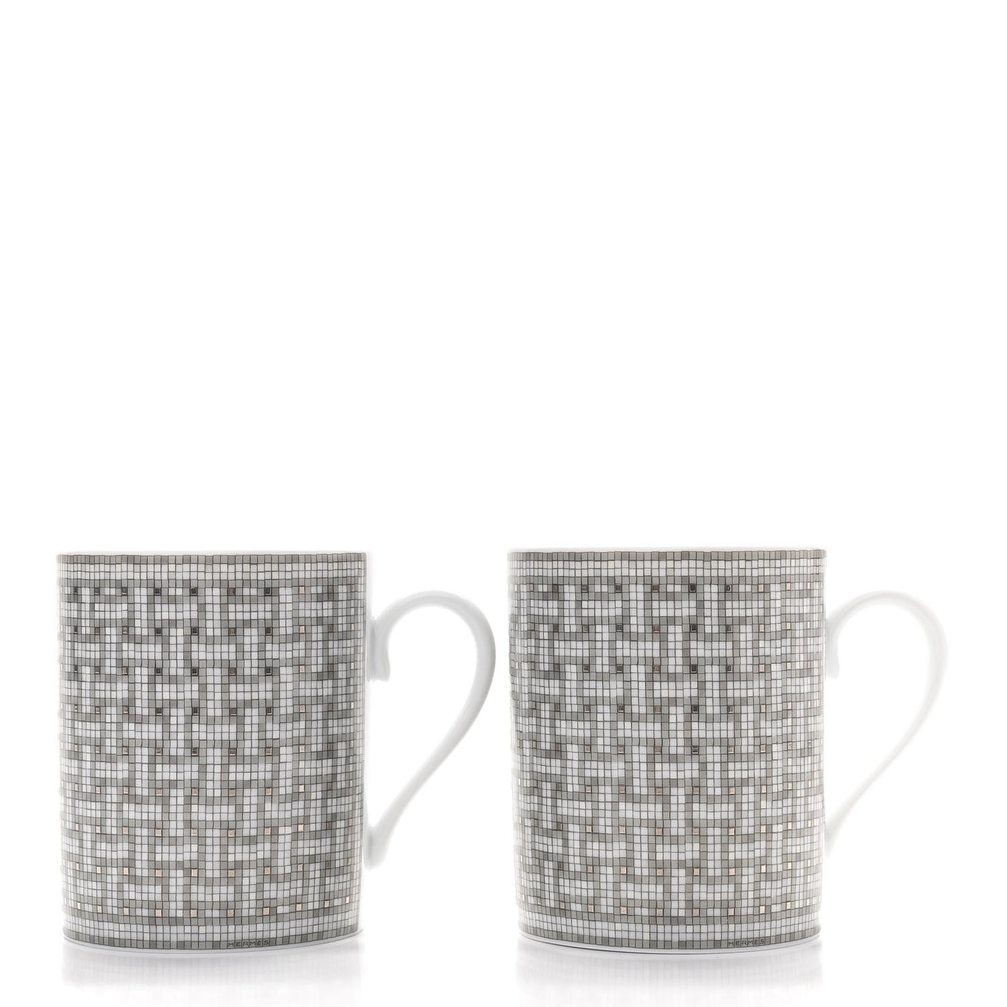 Porcelain Mosaique au 24 Mug Set of 2 Silver