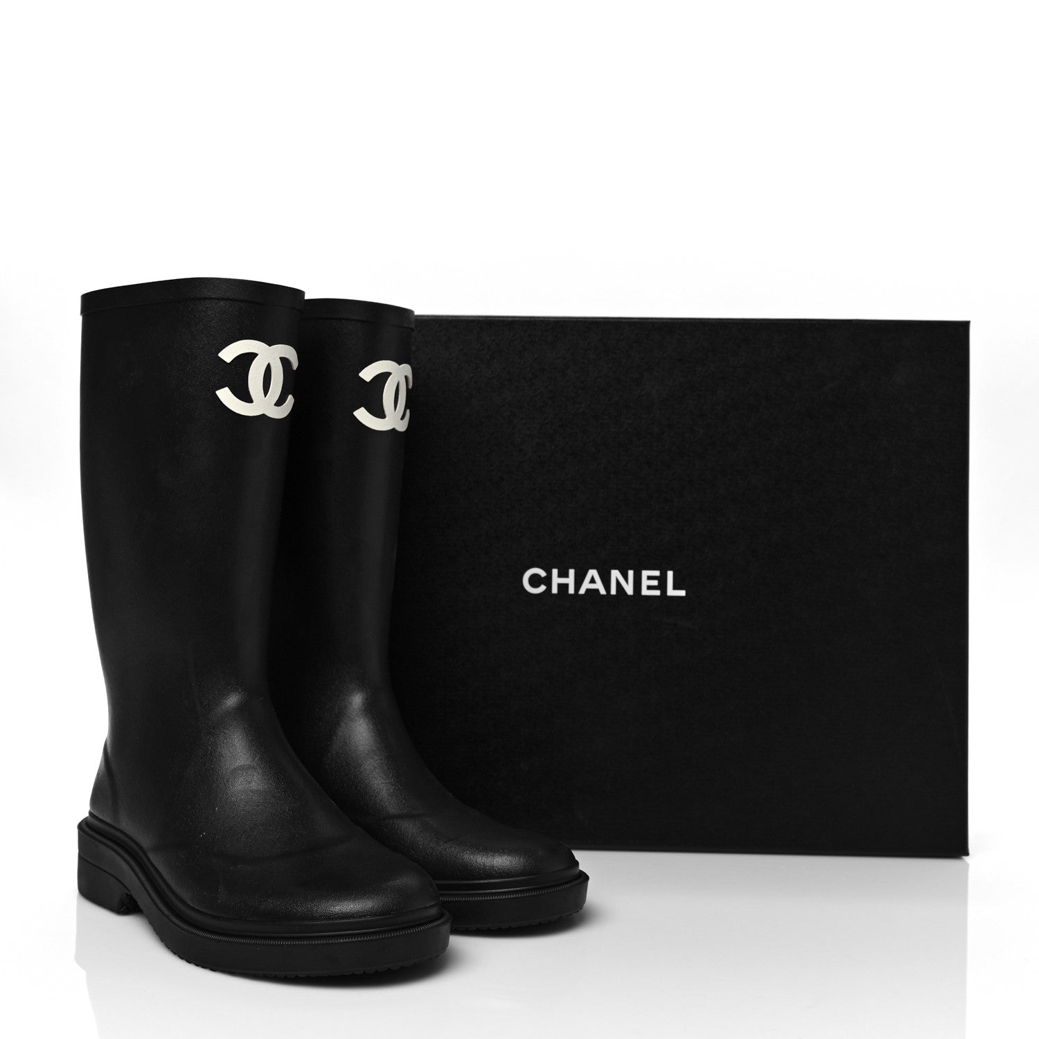 Chanel Caoutchouk CC High Boots 37 Black 8 of 8
