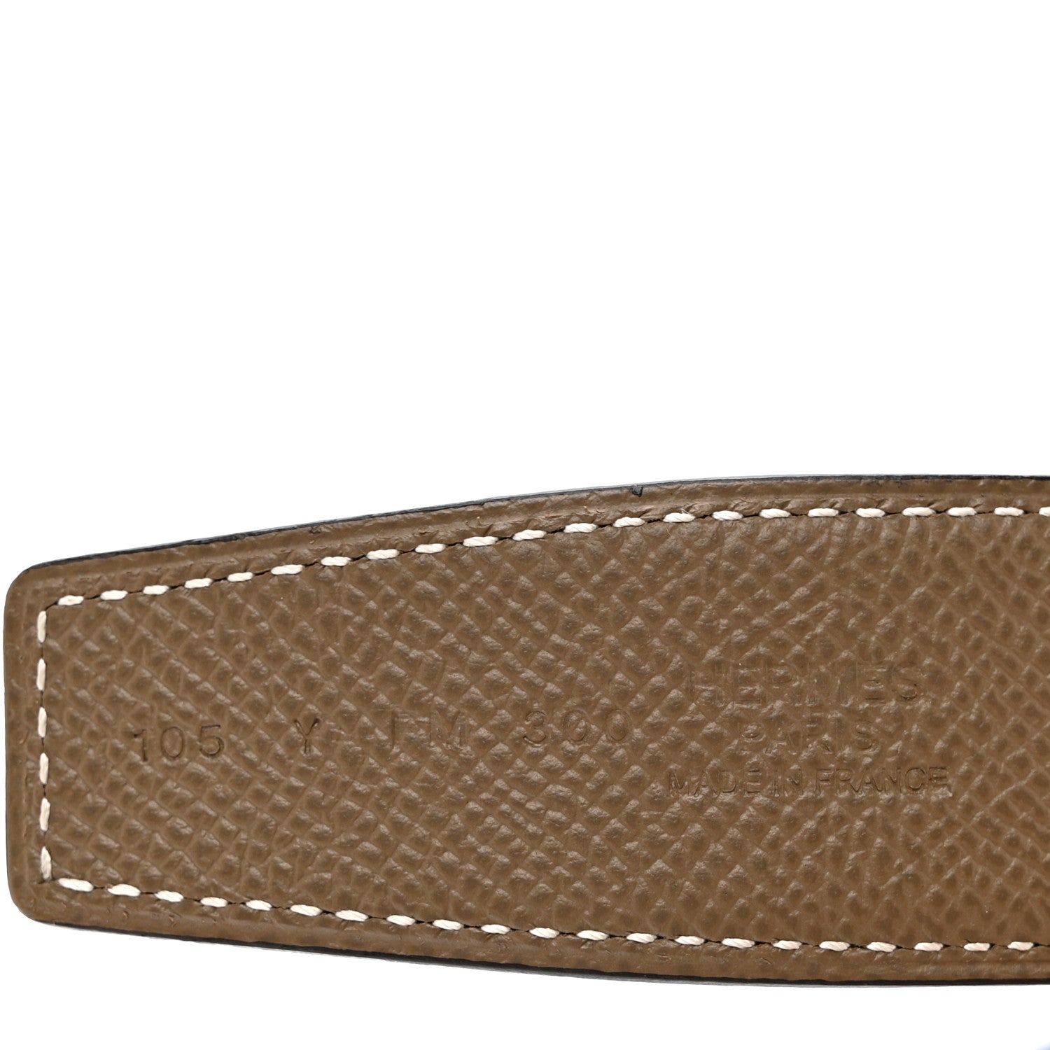 Hermes Epsom 32mm Belt Strap 105 Bleu Frida Etoupe 3 of 5