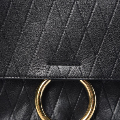 Chloe Calfskin Diamond Embossed Medium Faye Shoulder Bag Black 13 of 16